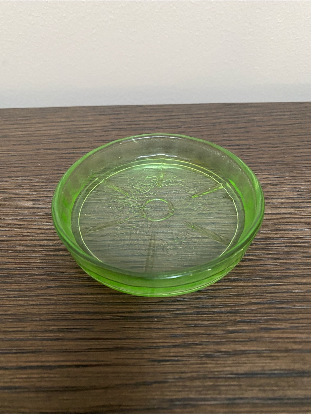 Vintage Green Glass Trinket Dish - Home Accents